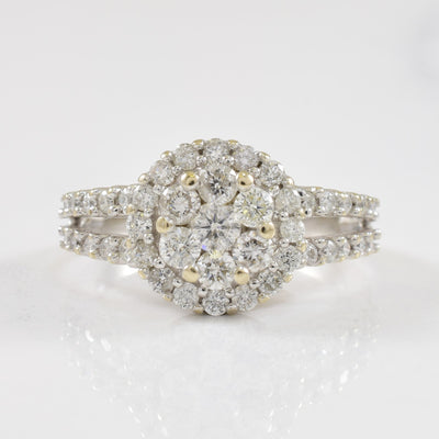 Halo Set Cluster Diamond Ring | 0.86ctw | SZ 5.75 |