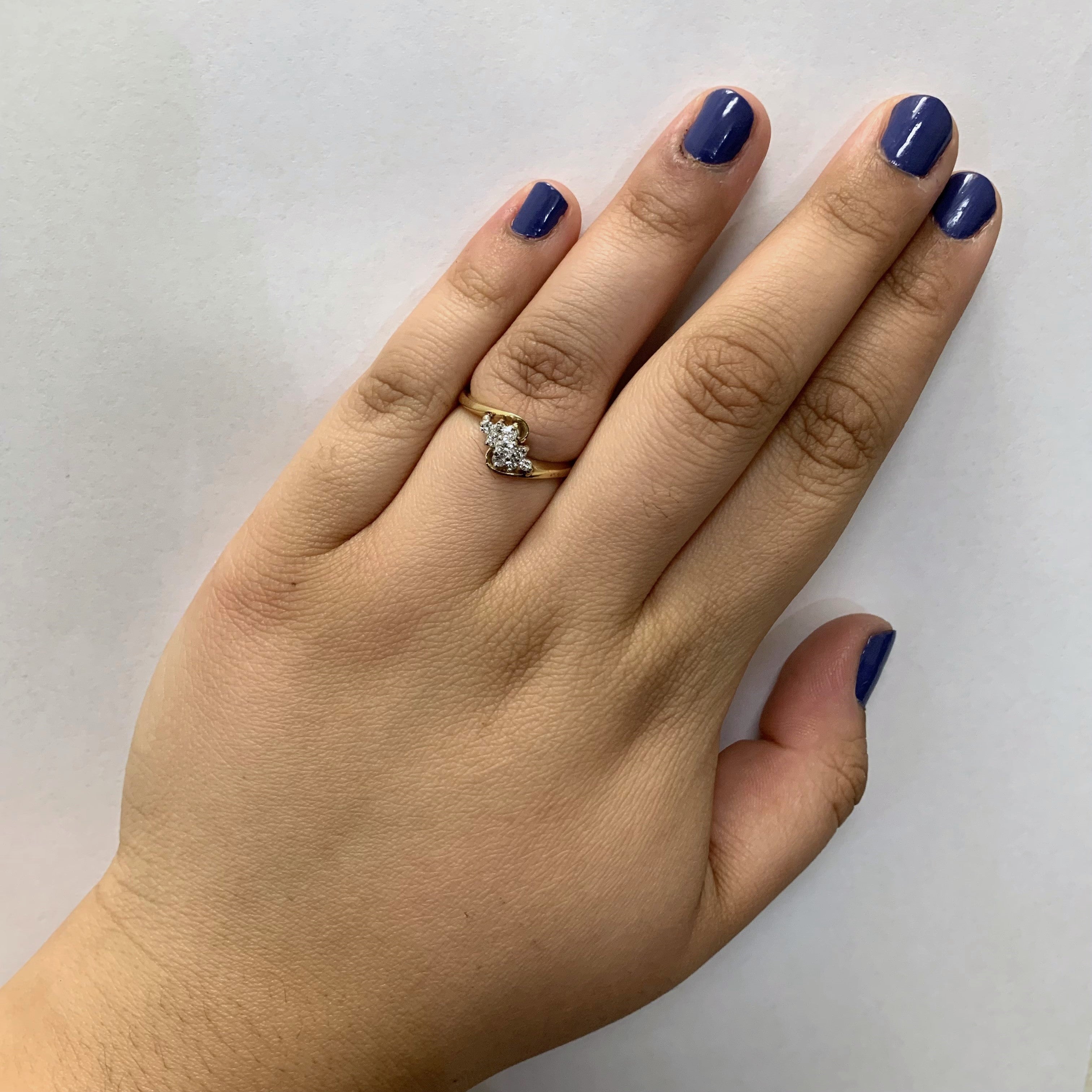 Bague cascade de diamants | 0,22 ct | Taille 8 | 