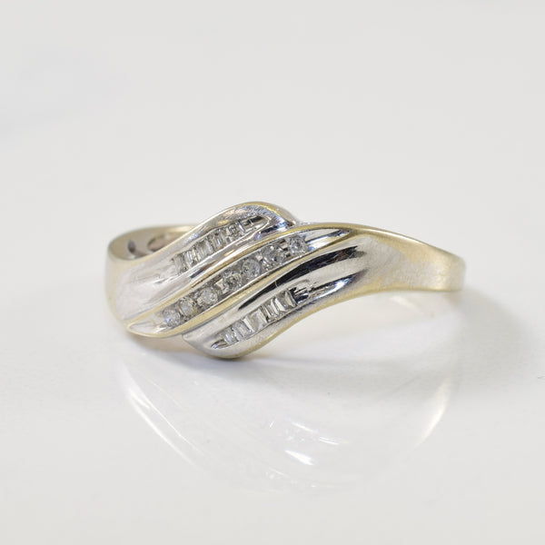 White Gold Diamond Wave Ring | 0.10ctw | SZ 5.25 |