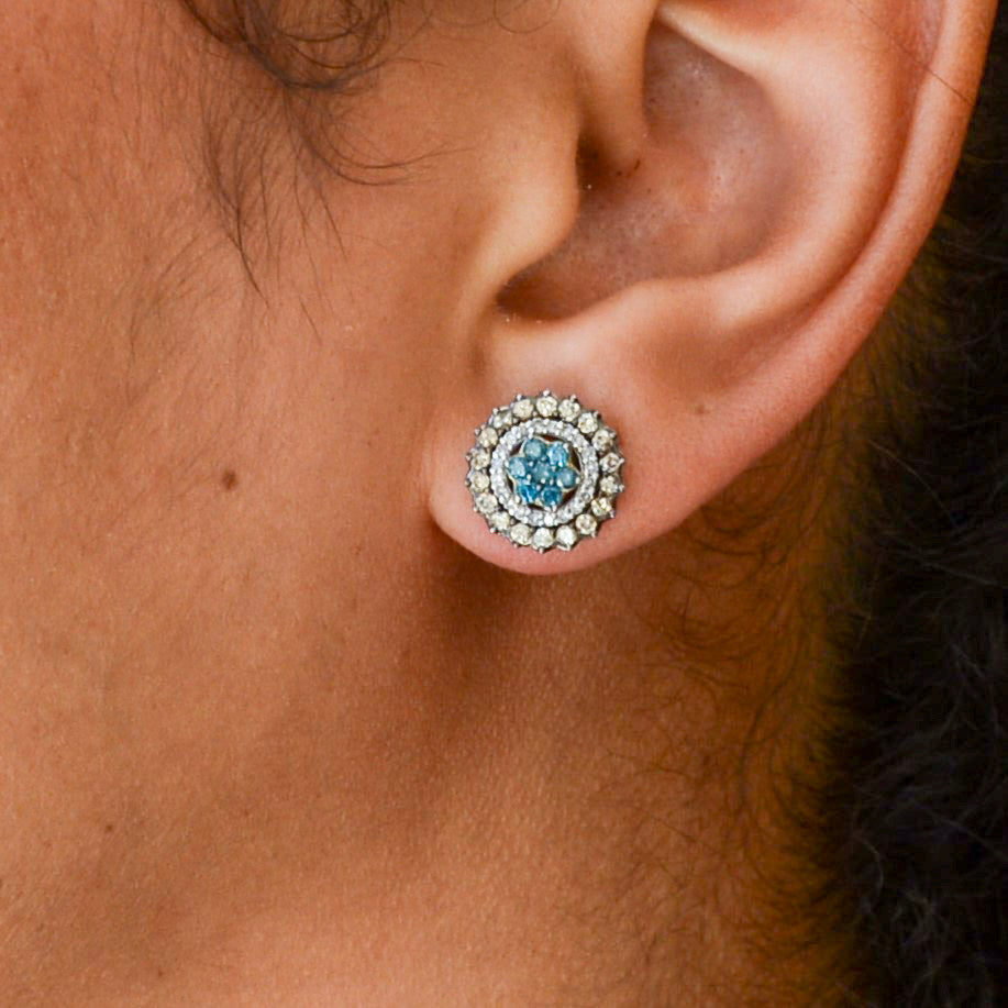 Multi Colour Diamond Earrings | 0.82ctw |