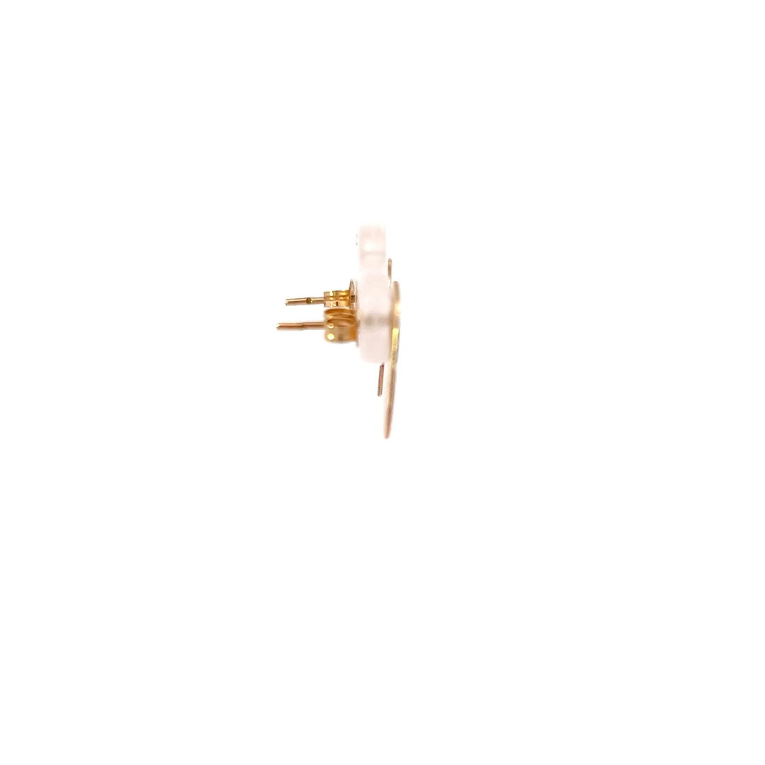 Tri Tone Elongated Disc Studs |