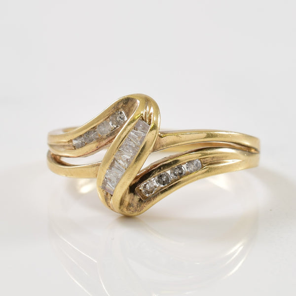 Channel Set Diamond Bypass Ring | 0.12ctw | SZ 7.5 |