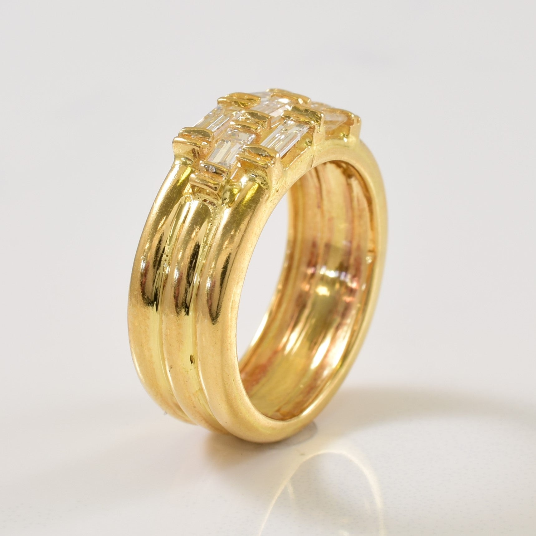 18k Multi Row Baguette Cut Diamond Band | 0.42ctw | SZ 5.25 |