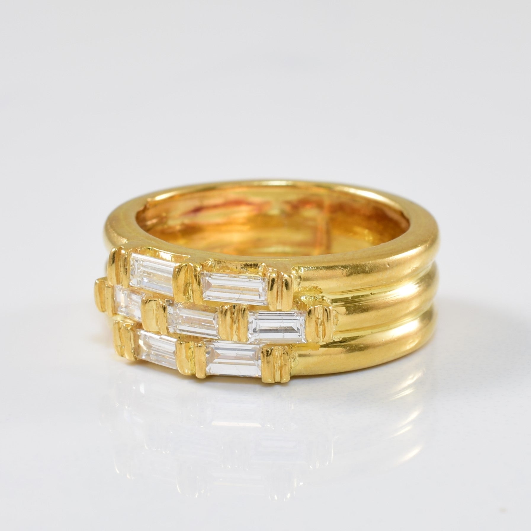 18k Multi Row Baguette Cut Diamond Band | 0.42ctw | SZ 5.25 |