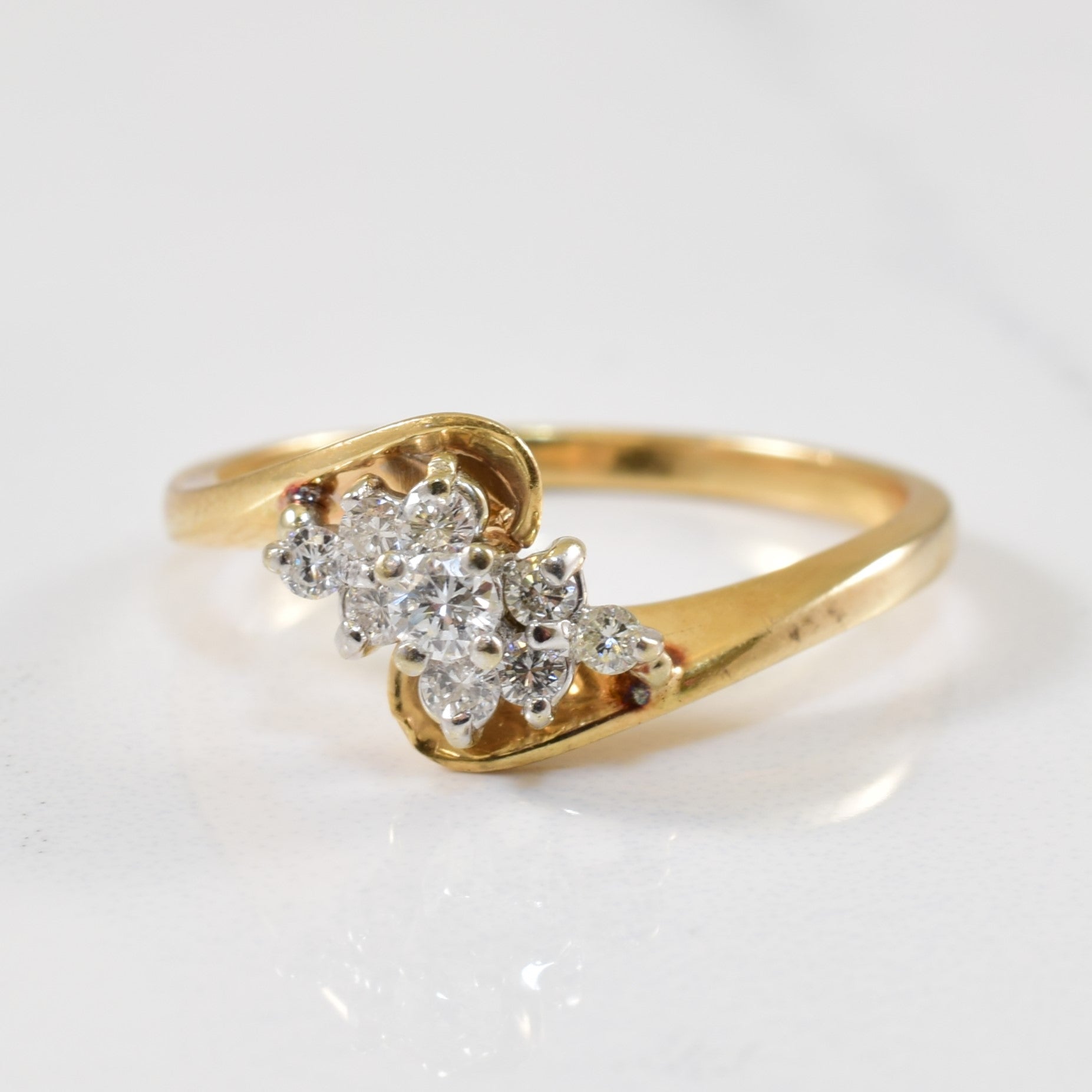 Bague cascade de diamants | 0,22 ct | Taille 8 | 