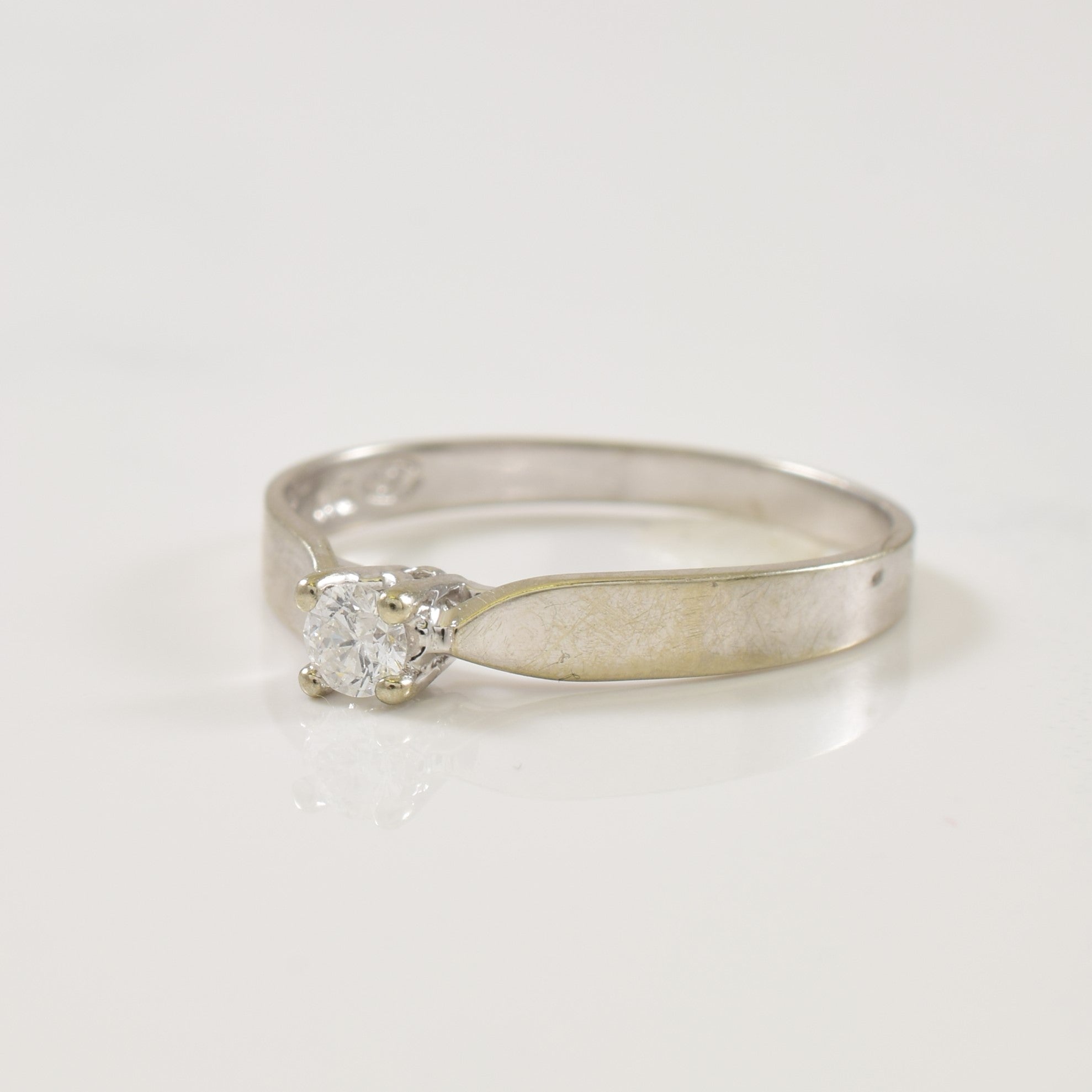 Bague solitaire en diamant | 0,09 ct | Taille 6,25 |