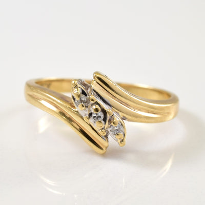 Three Stone Diamond Bypass Ring | 0.03ctw | SZ 6 |