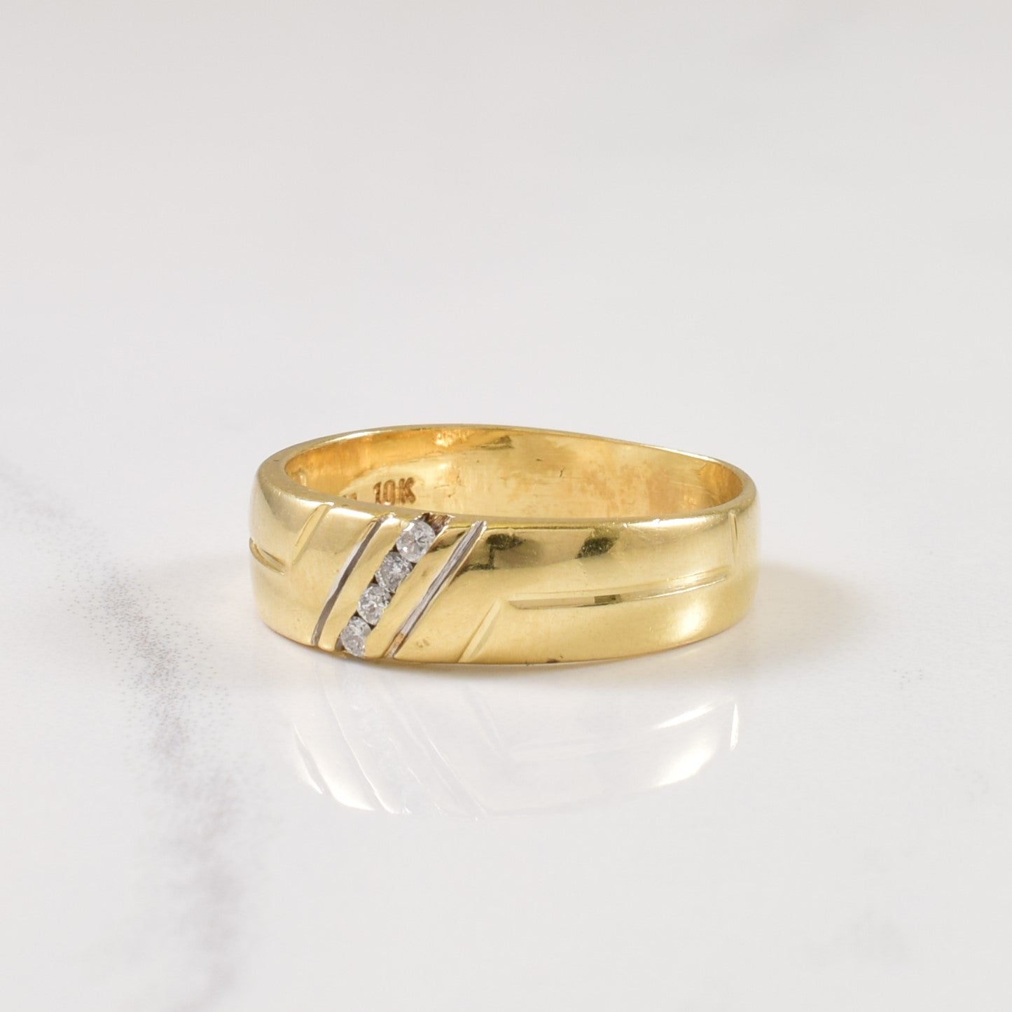 Bague sertie de diamants en canal | 0,05 ct | Taille 6,5 |