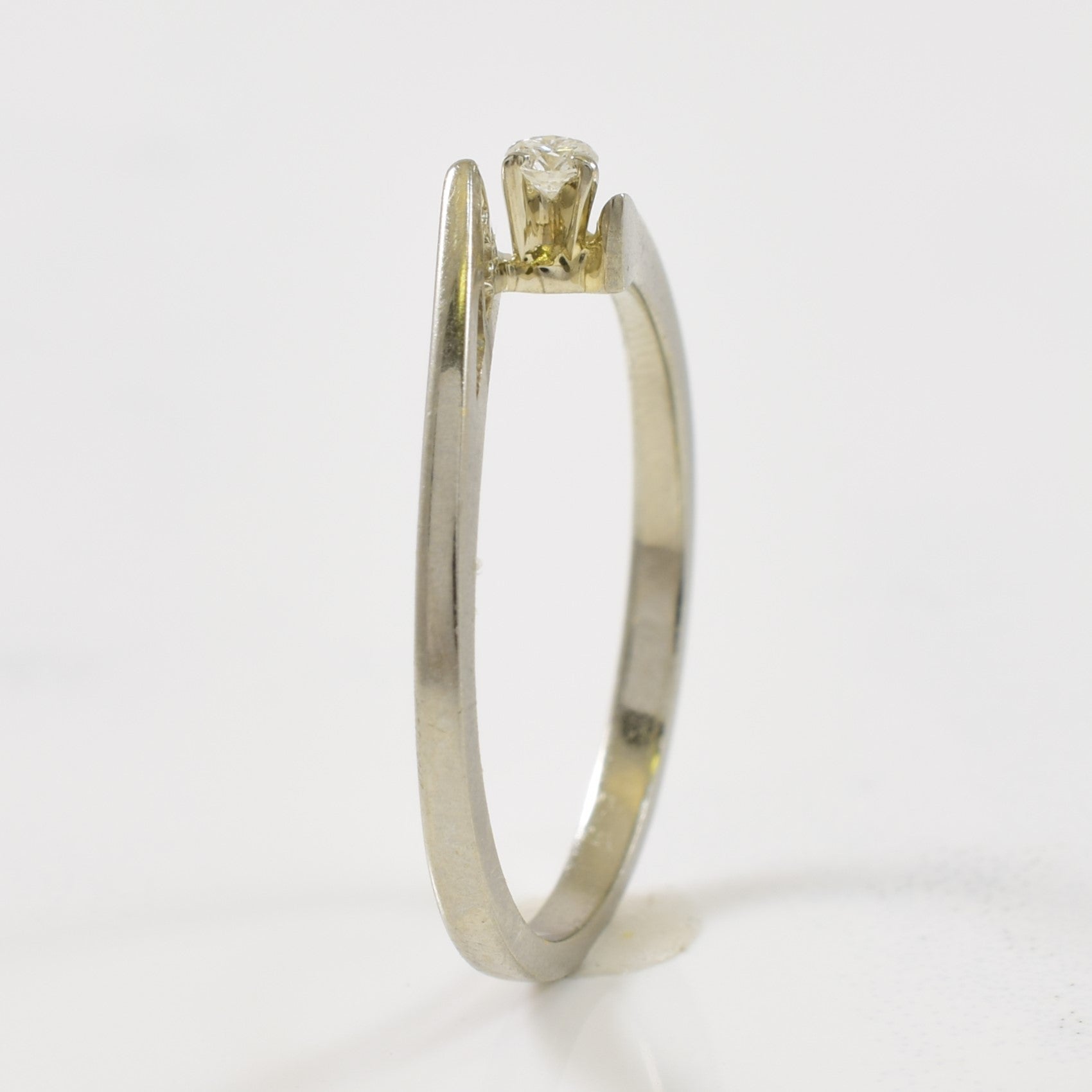 Solitaire Diamond Bypass Ring | 0.04ct | SZ 6 |