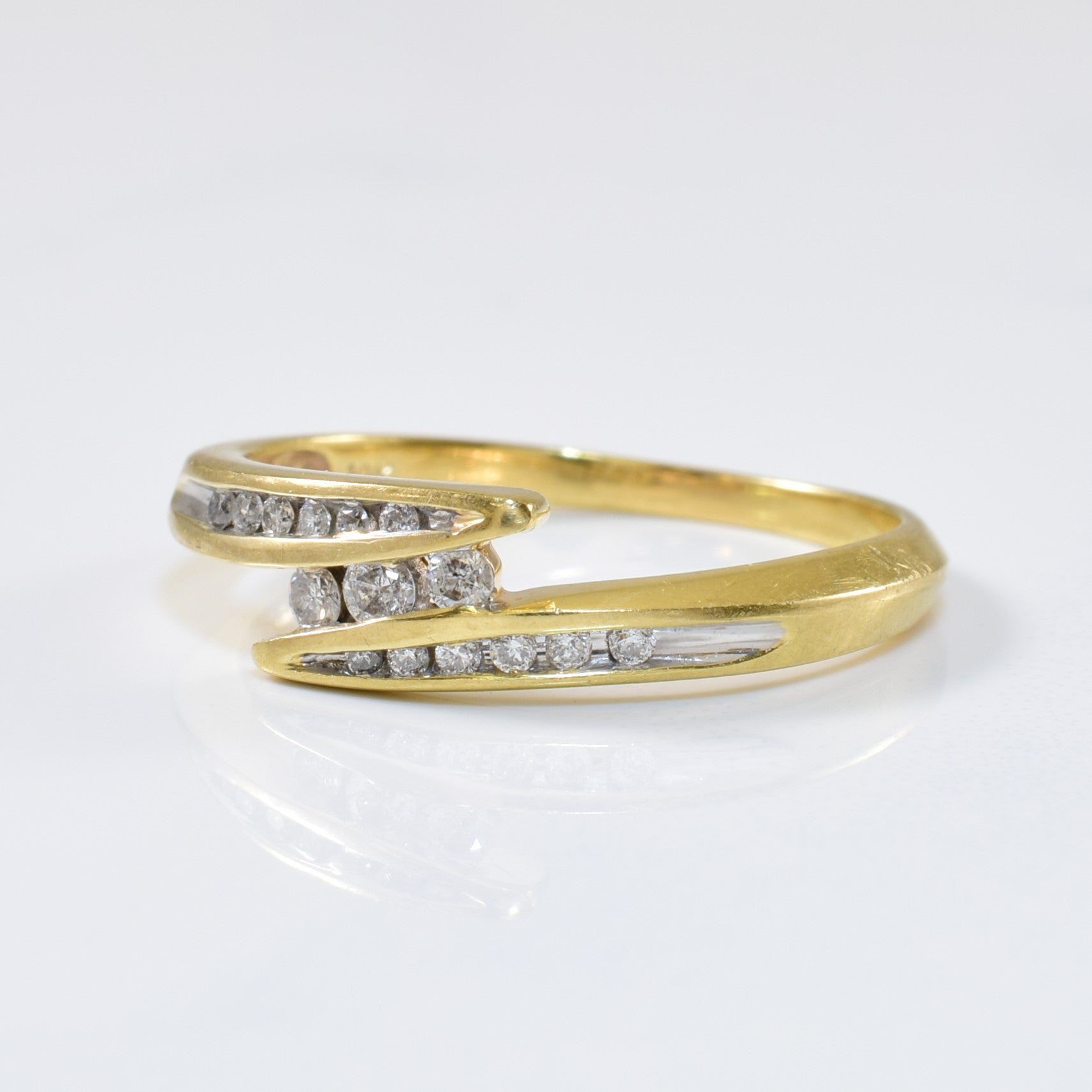 Bague sertie de diamants en canal | 0,12 ct | Taille 8,25 | 