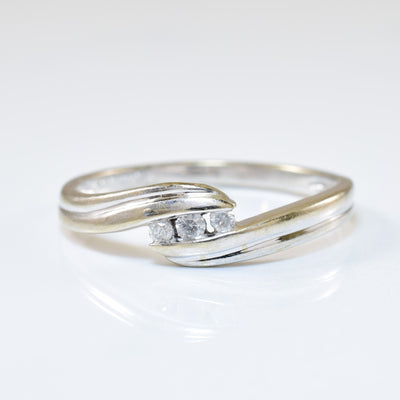 Three Stone Diamond Bypass Ring | 0.05ctw | SZ 7 |