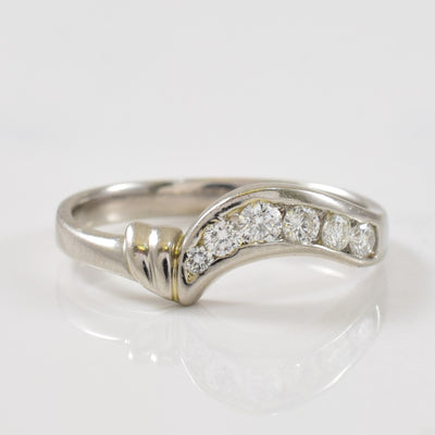 Channel Set Diamond Chevron Ring | 0.18ctw | SZ 5.75 |