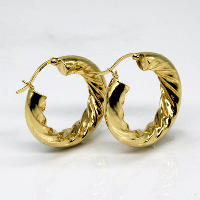Yellow Gold Twisted Hoops |