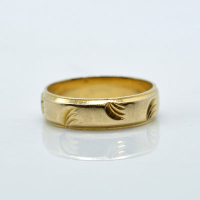 Yellow Gold Patterned Ring | SZ 7.25 |