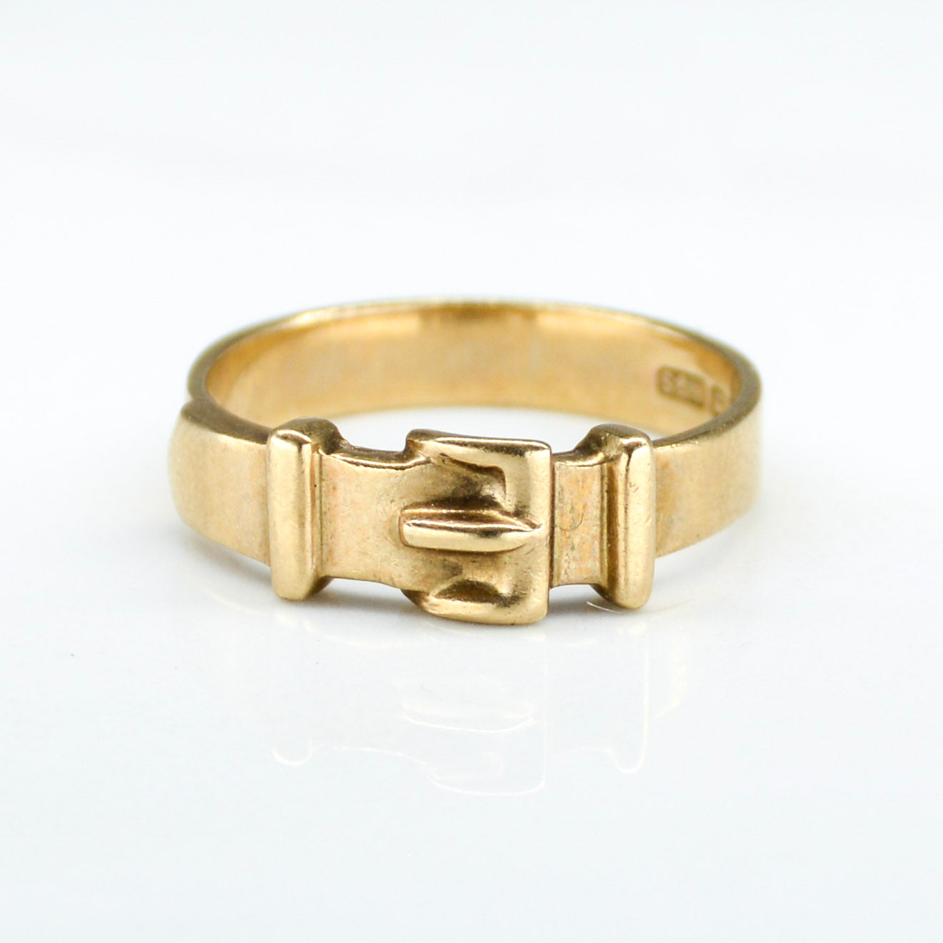 Yellow Gold Belt Buckle Band | SZ 6.75 |