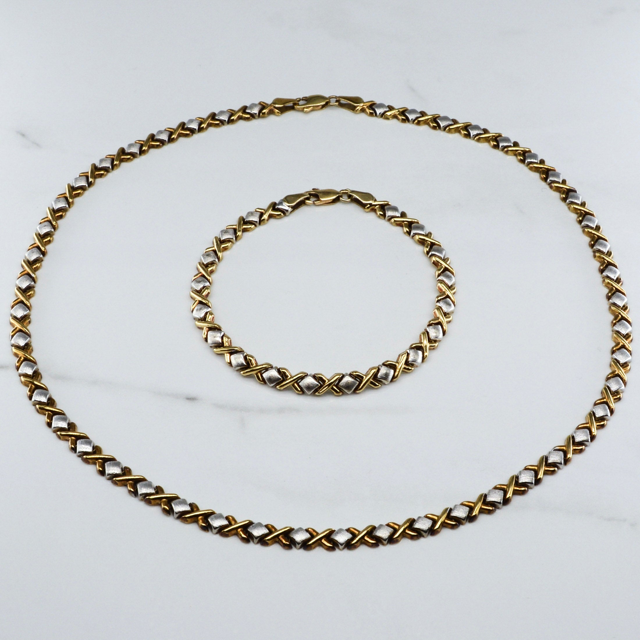 Criss Cross Necklace & Bracelet Suite |