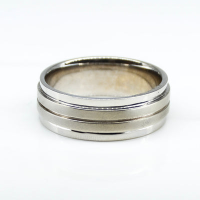 Beveled White Gold Band | SZ 10.25 |