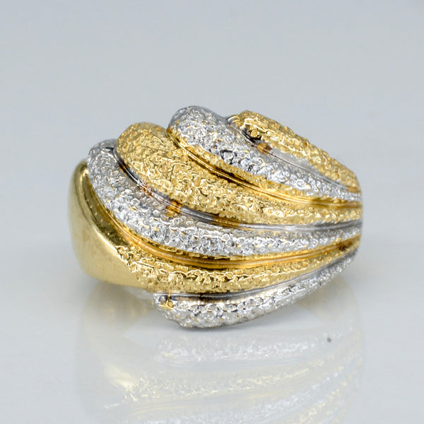 10k Two Tone Textured Ring | SZ 7 |
