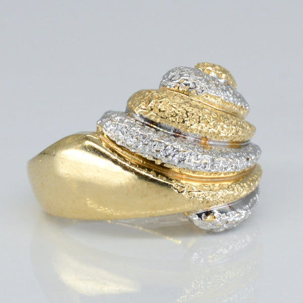 10k Two Tone Textured Ring | SZ 7 |