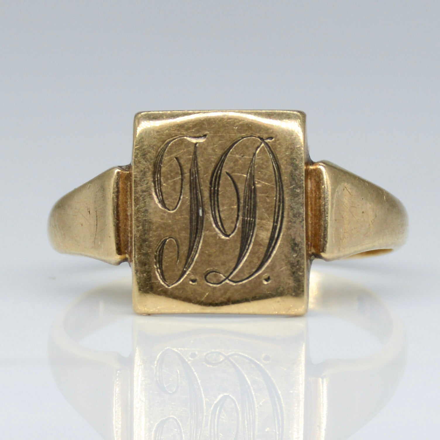 Initial 'JD' Gold Signet Ring | SZ 8 |