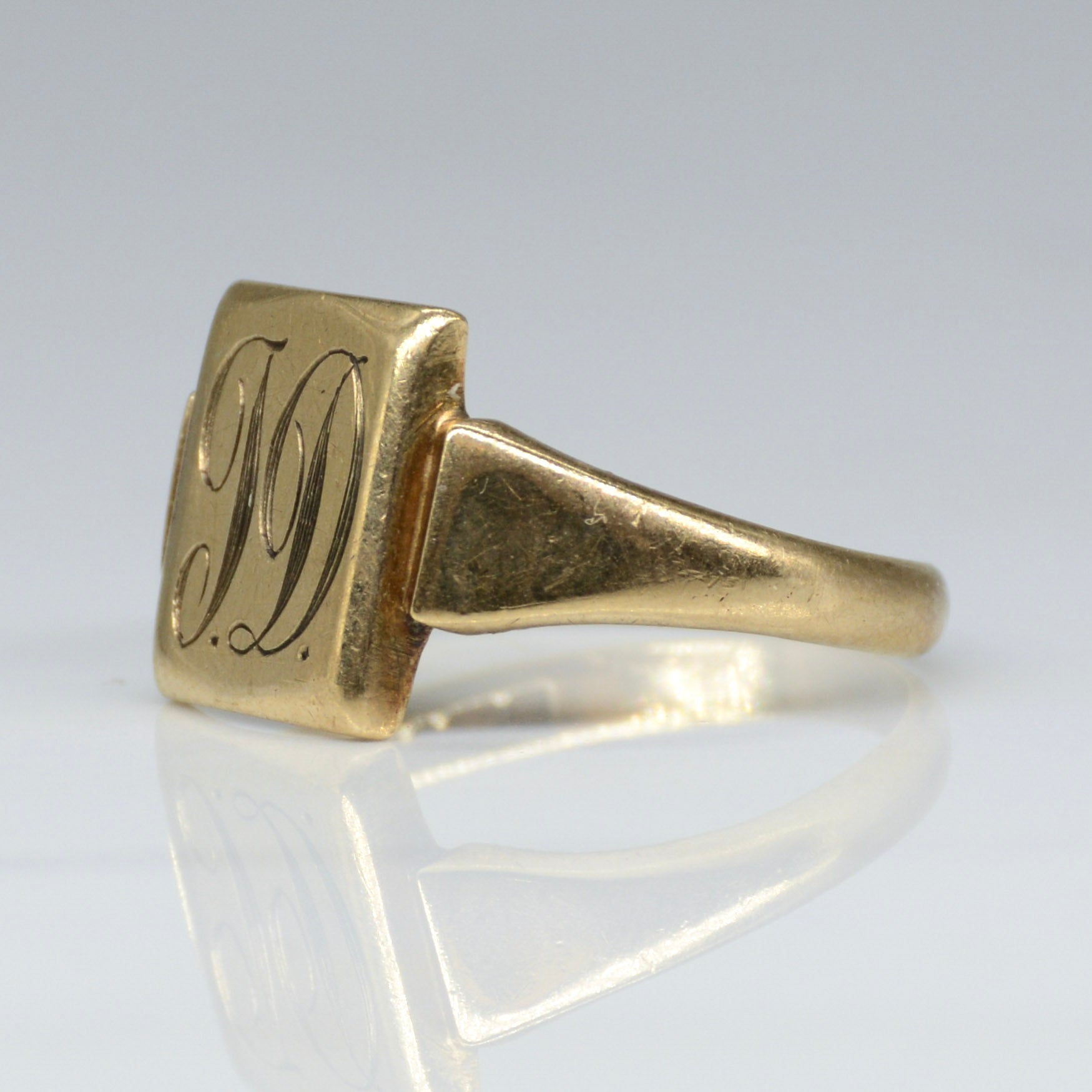 Initial 'JD' Gold Signet Ring | SZ 8 |