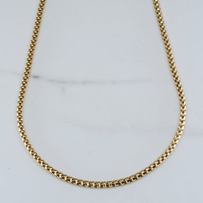 10k Yellow Gold Rounded Box Chain | 18
