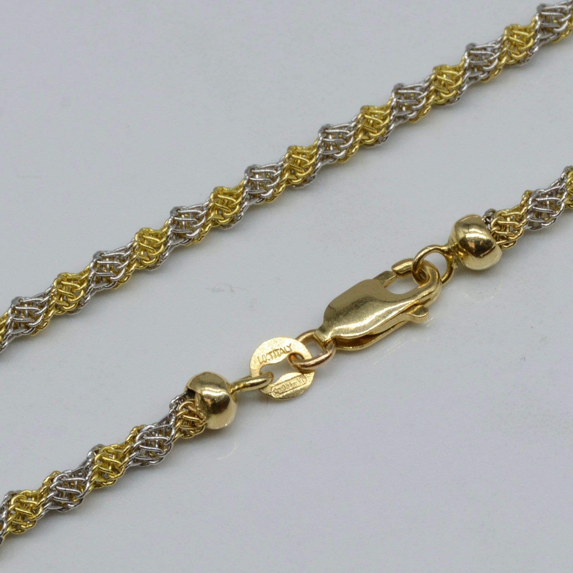 14k Two Tone Modified Rope Chain | 19