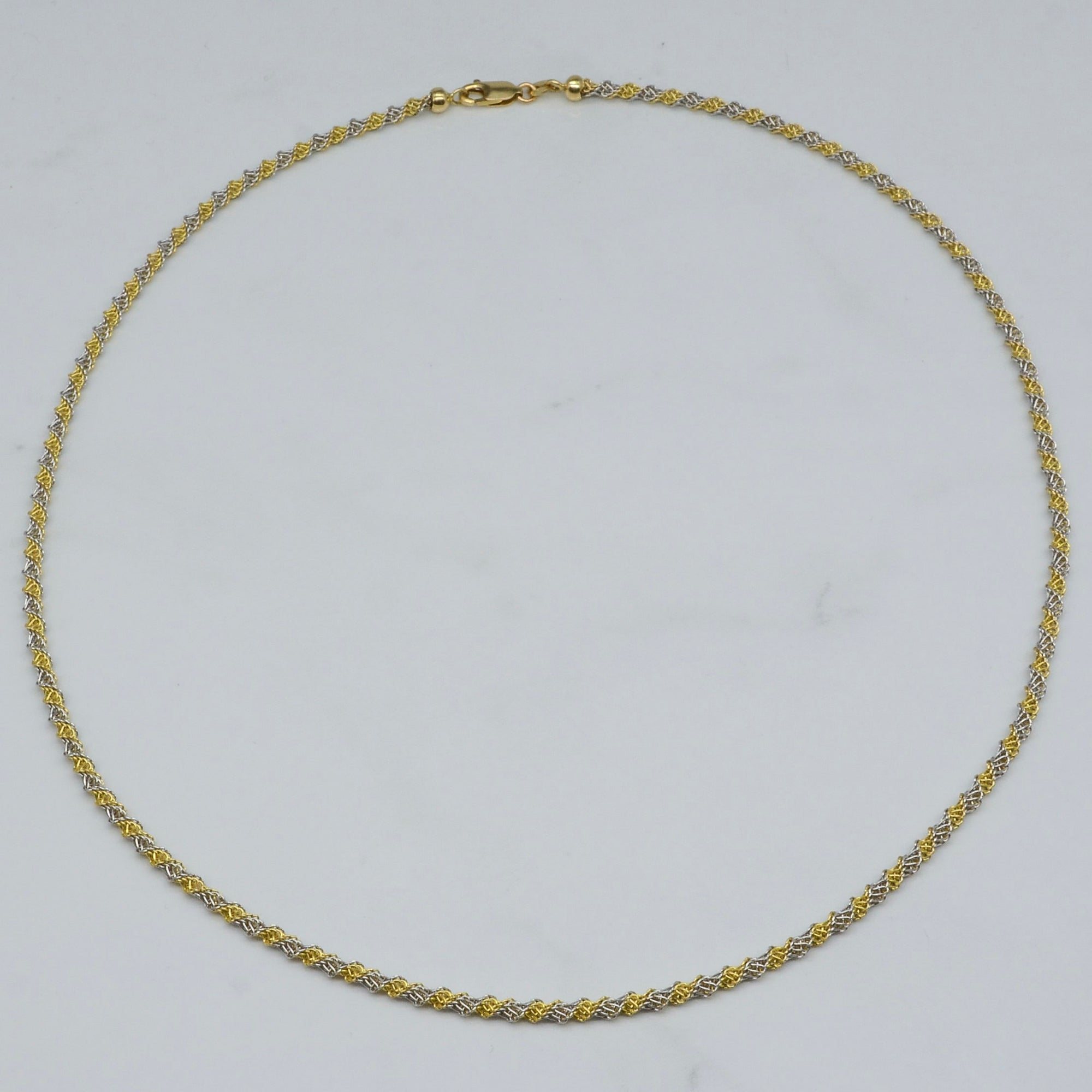 14k Two Tone Modified Rope Chain | 19