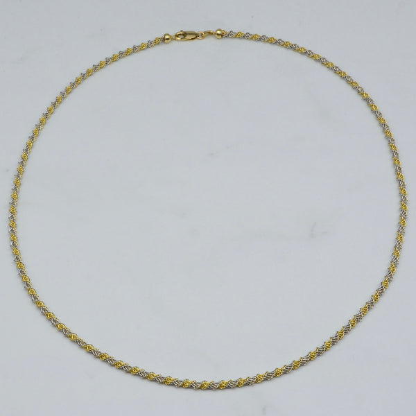 14k Two Tone Modified Rope Chain | 19