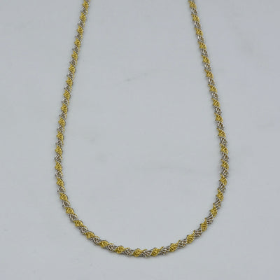 14k Two Tone Modified Rope Chain | 19
