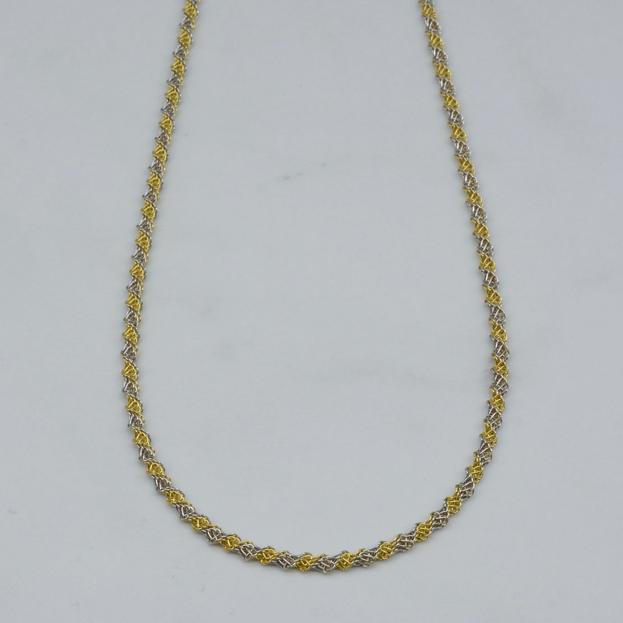 14k Two Tone Modified Rope Chain | 19