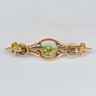 10k Peridot Yellow Gold Brooch