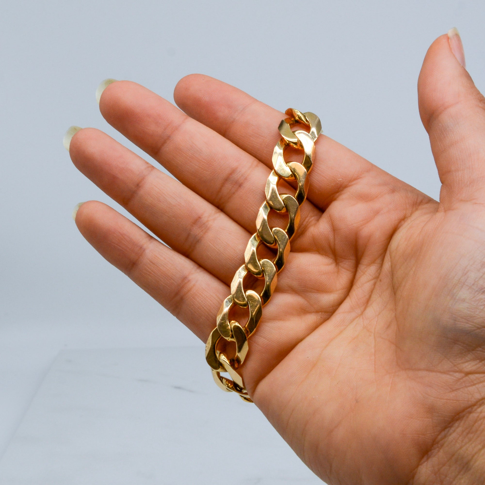 10k Yellow Gold Curb Chain Bracelet | 8