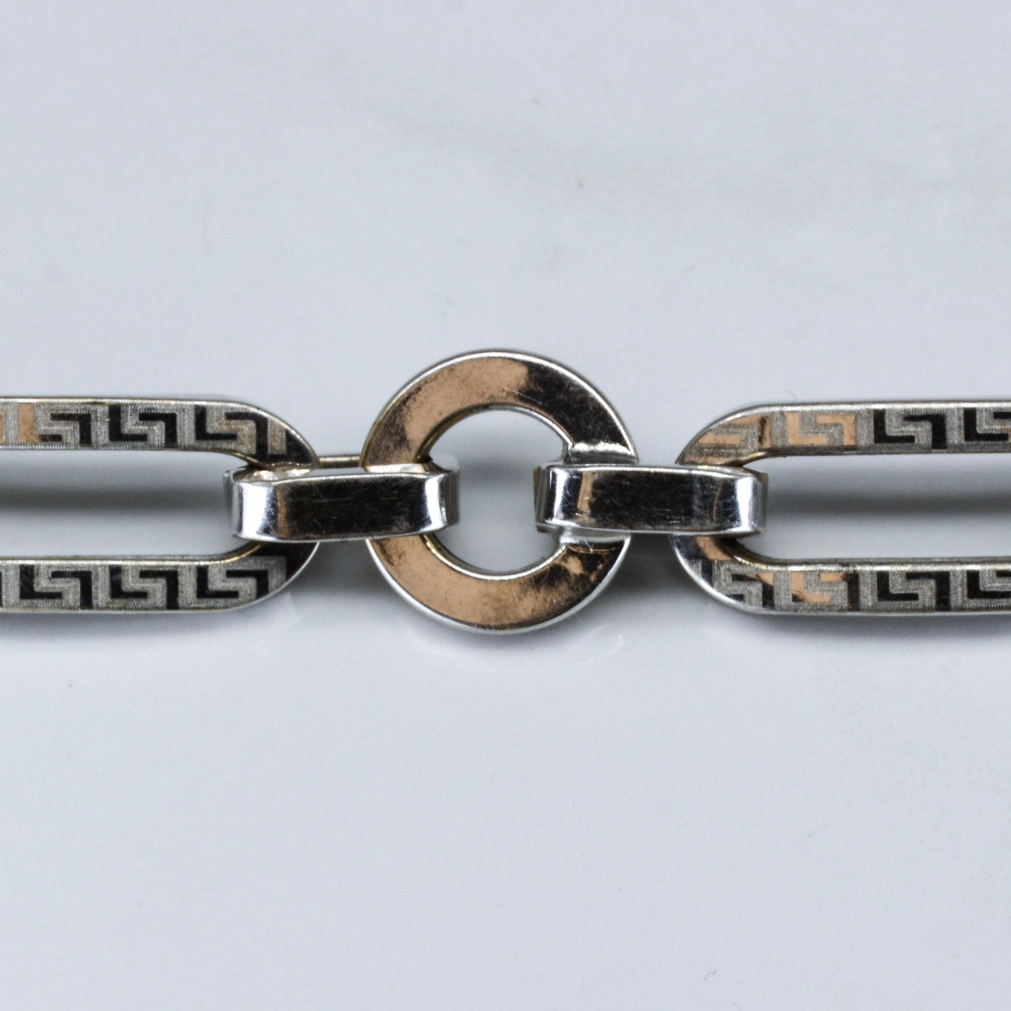 18k White Gold Patterned Chain Bracelet | 8" |