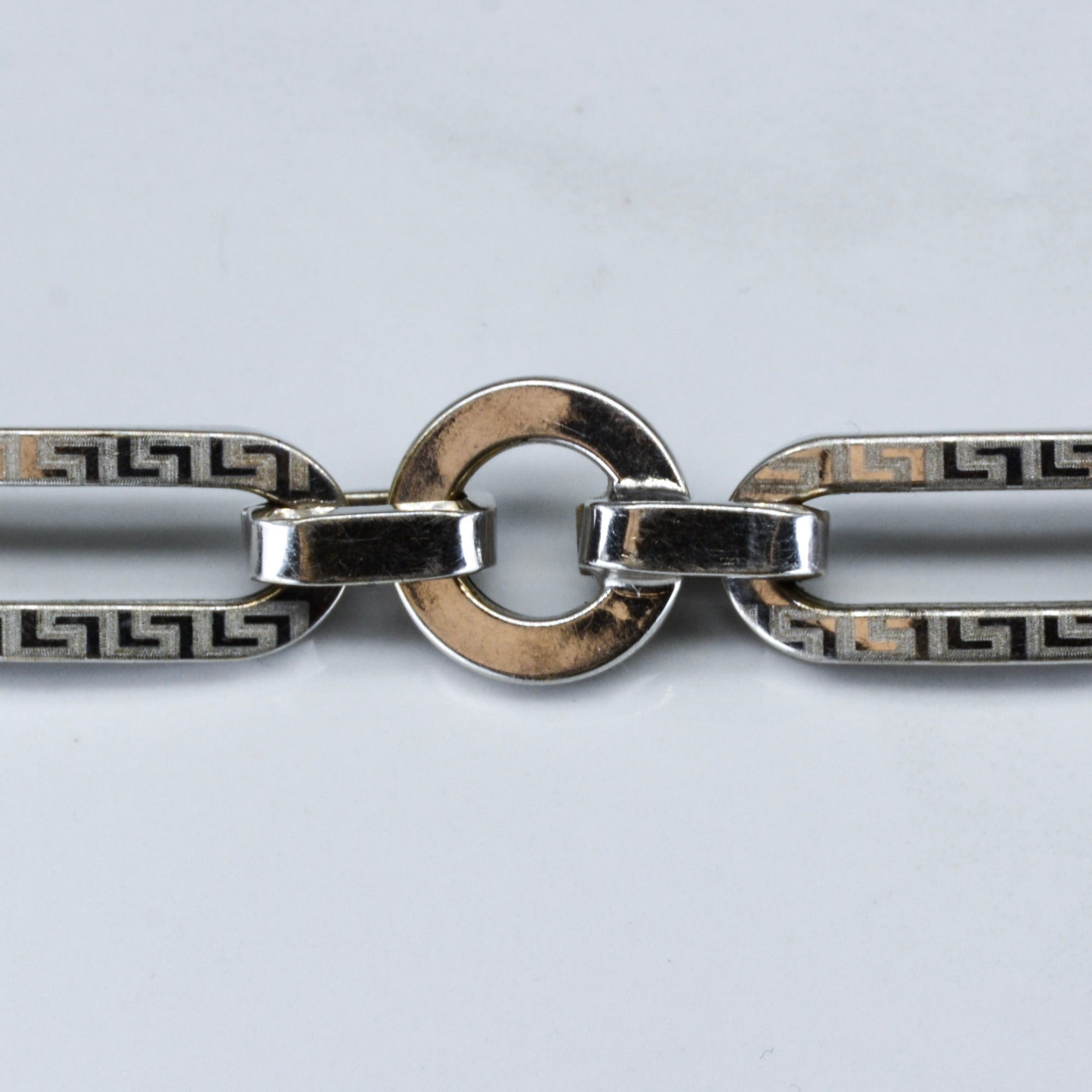 18k White Gold Patterned Chain Bracelet | 8