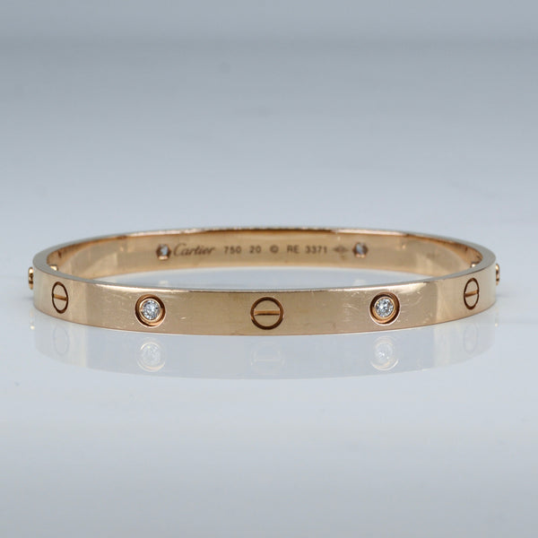 'Cartier' Love Bracelet, 4 Diamonds | 7