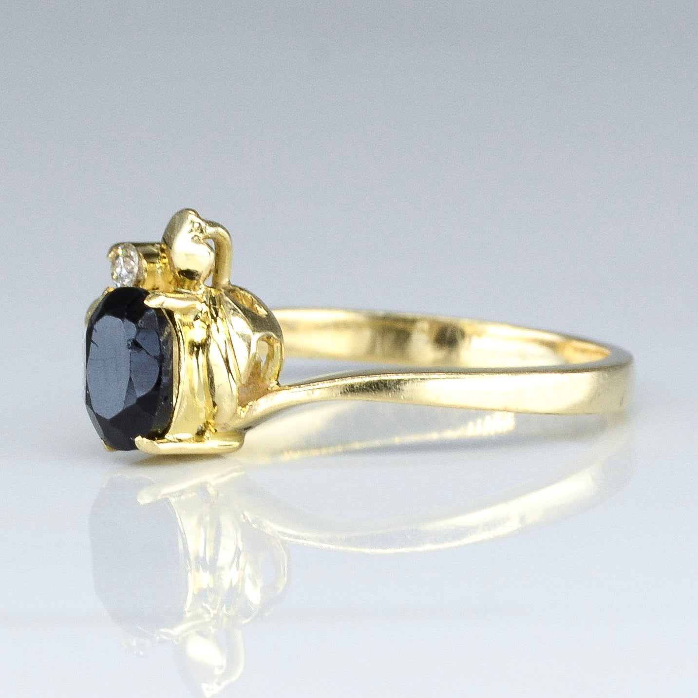 Heart Accented Sapphire & Diamond Ring | 0.50ct, 0.02ct | SZ 5.75 |