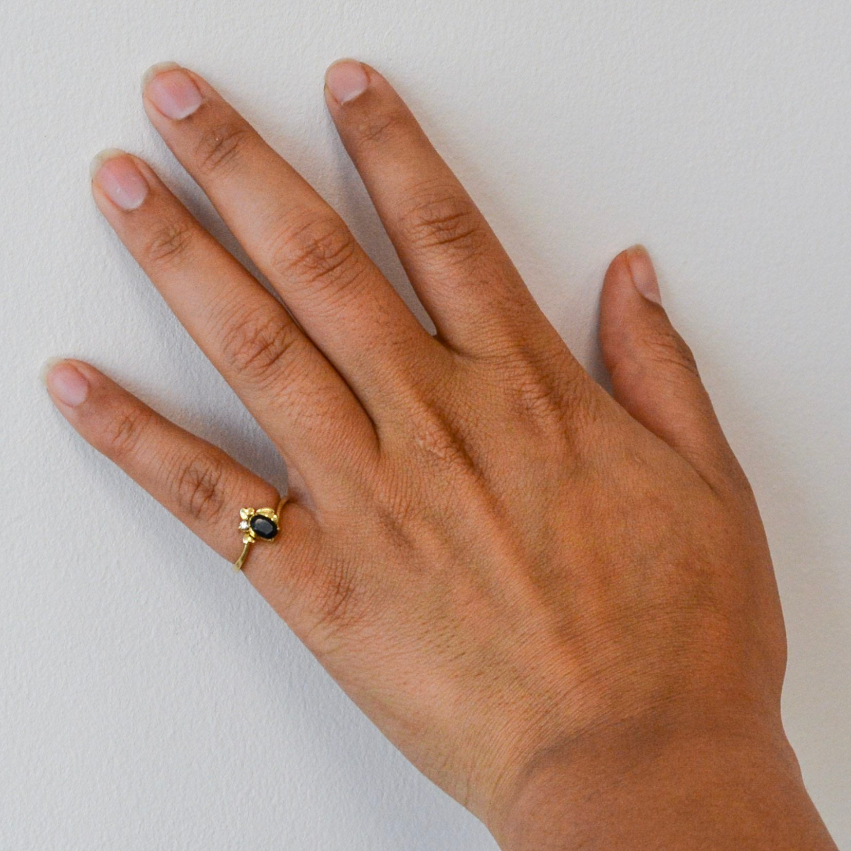 Heart Accented Sapphire & Diamond Ring | 0.50ct, 0.02ct | SZ 5.75 |