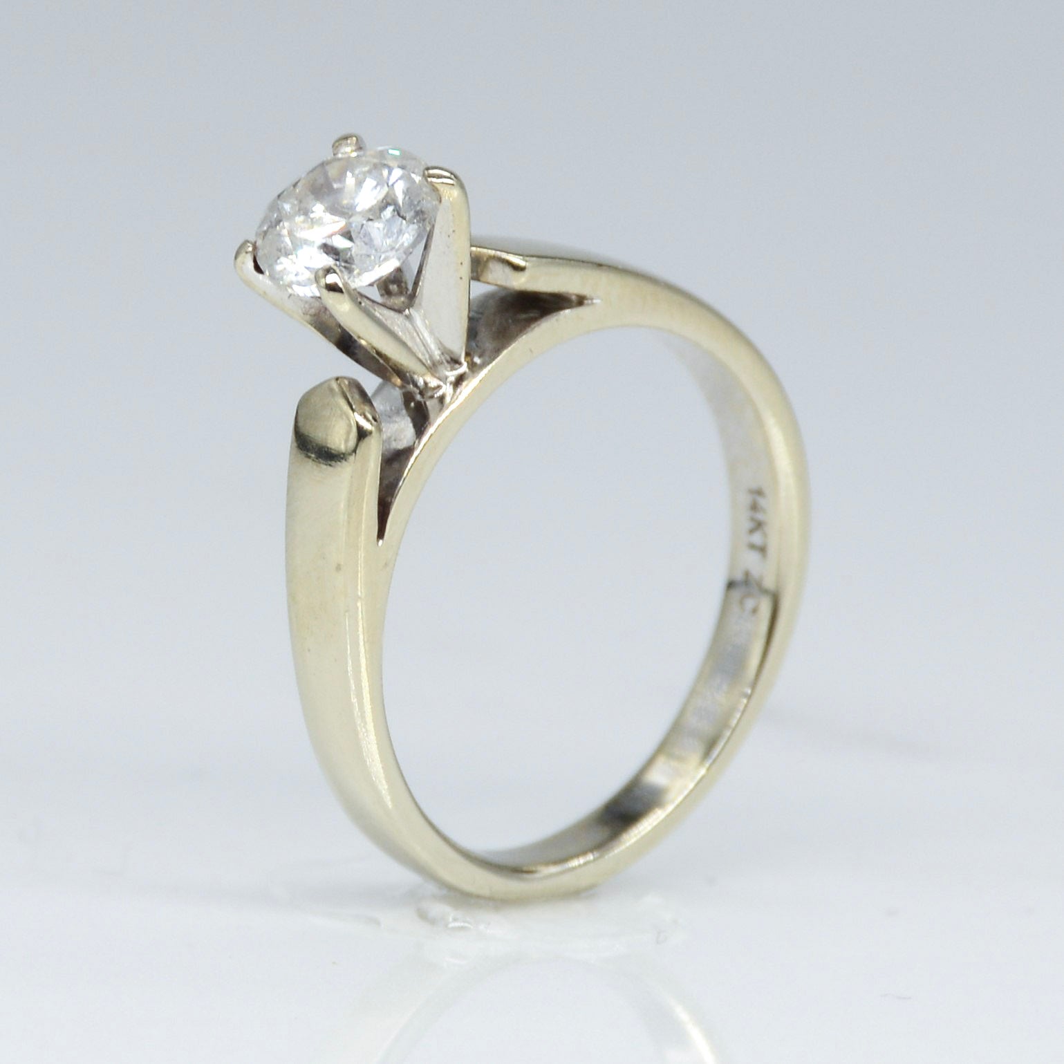 White Gold Diamond Solitaire Engagement Ring | SZ 5.25 |