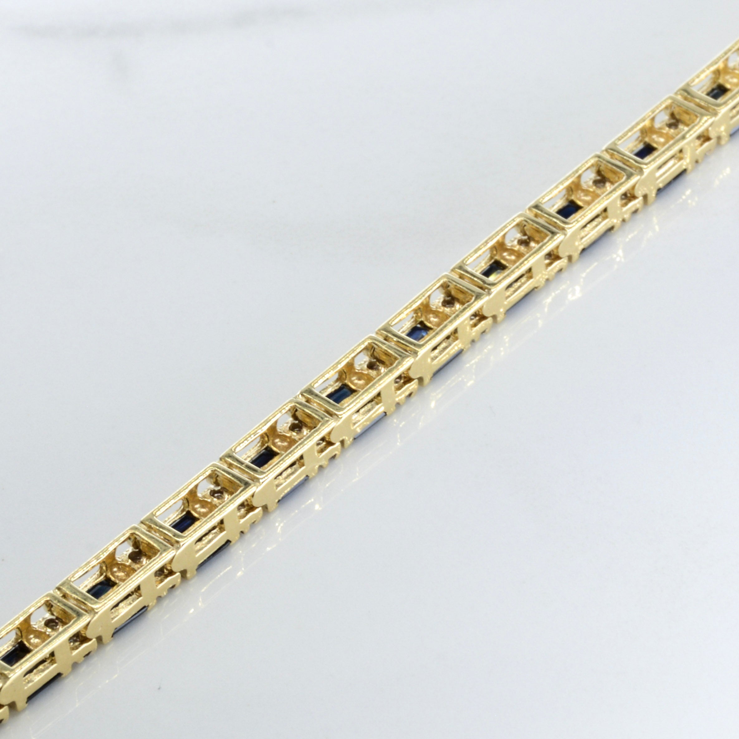 Sapphire & Diamond Tennis Bracelet | 2.50ctw, 0.62ctw | 7" |