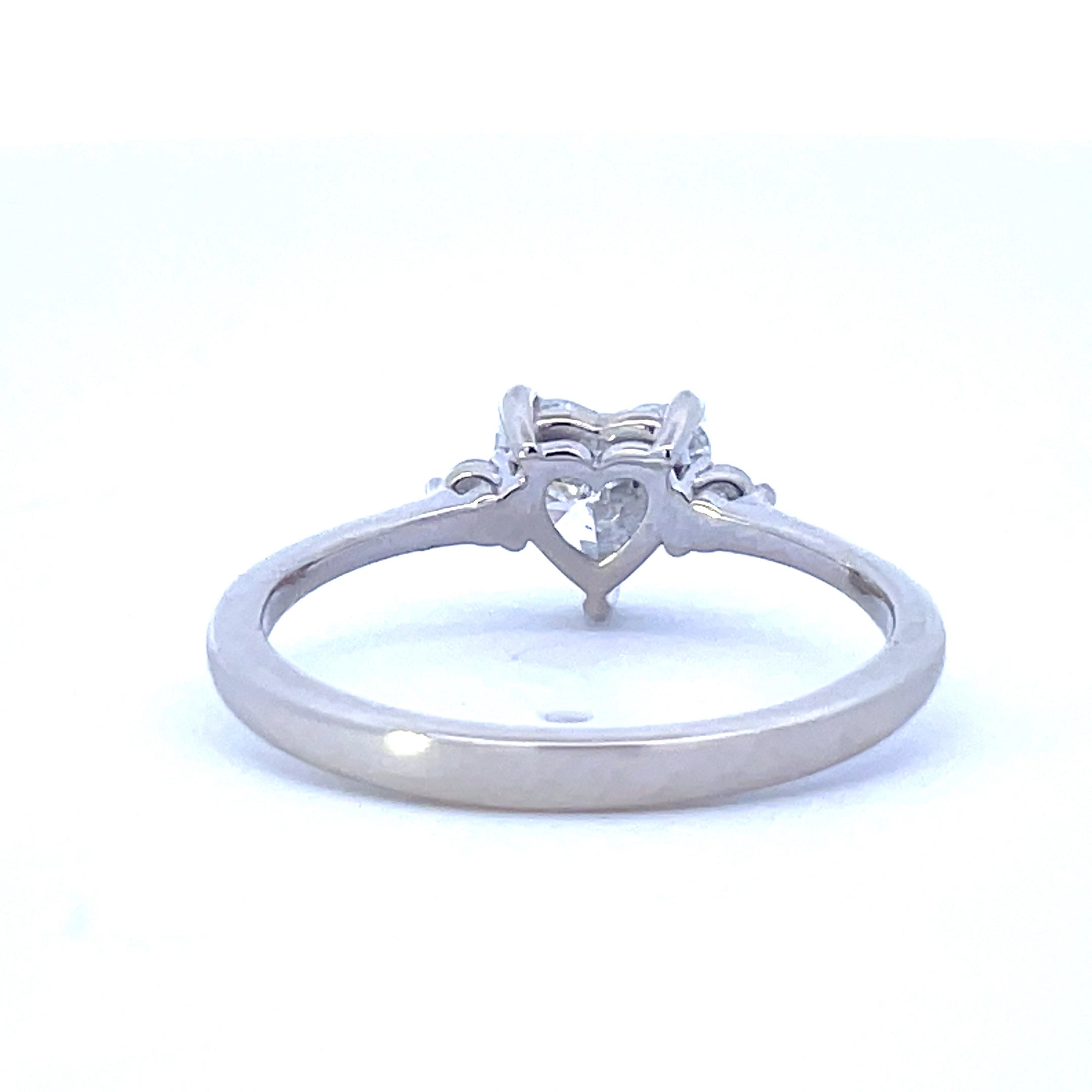 Bespoke' Three Stone Heart Cut Diamond Engagement Ring | 0.92ctw | SZ 6.75 |