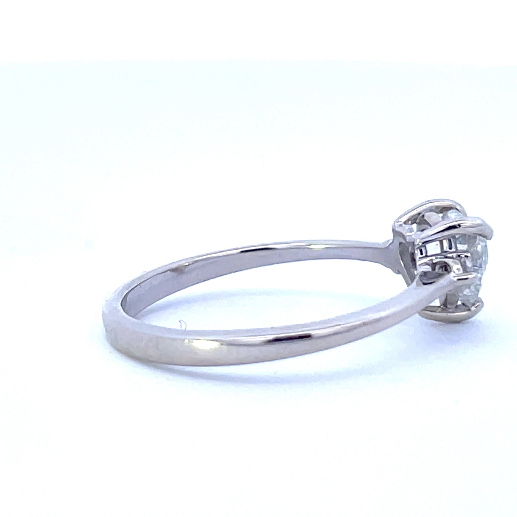 Bespoke' Three Stone Heart Cut Diamond Engagement Ring | 0.92ctw | SZ 6.75 |