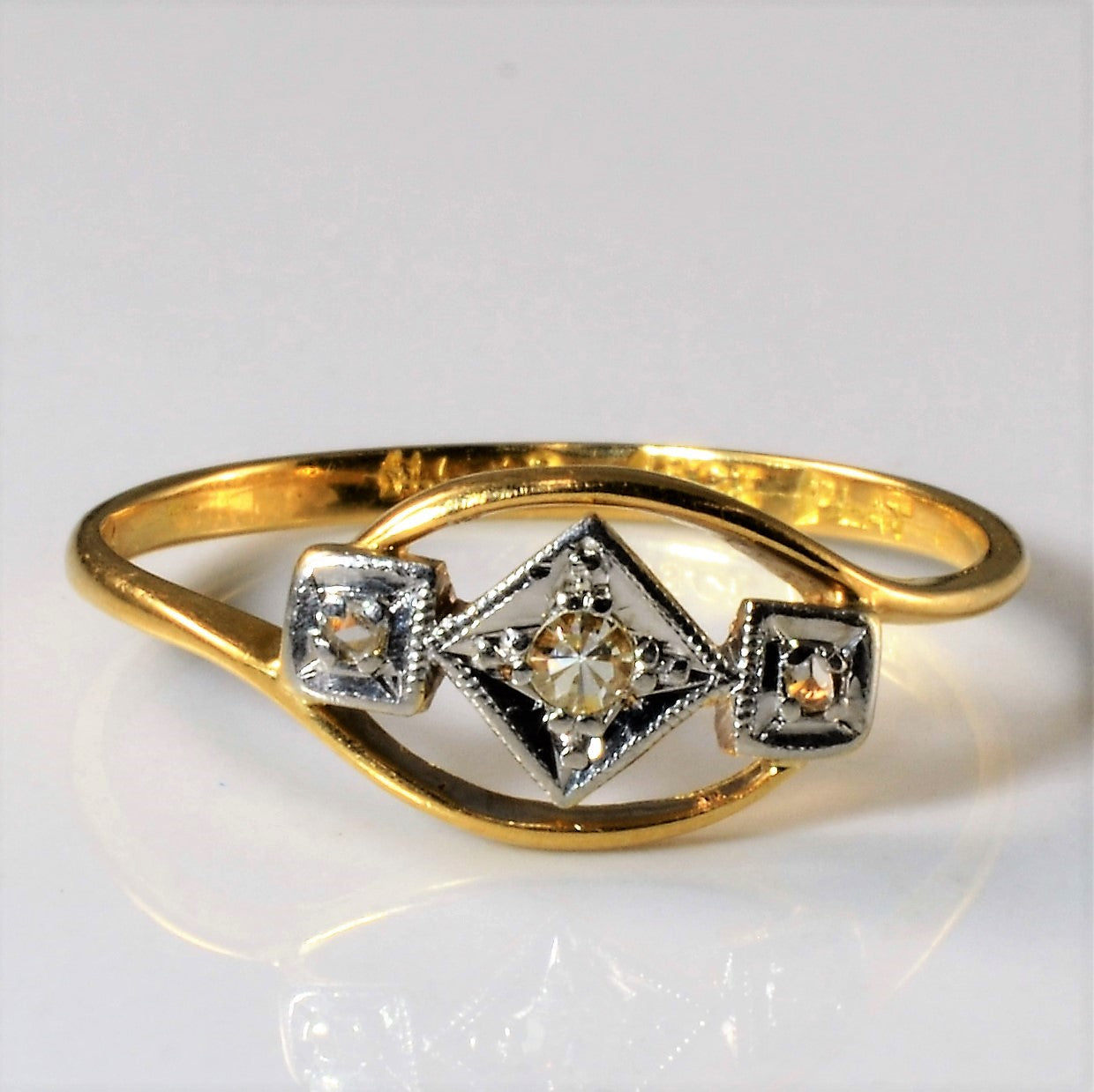 Early 1900s Diamond Bypass Ring | 0.04ctw | SZ 6.75 |