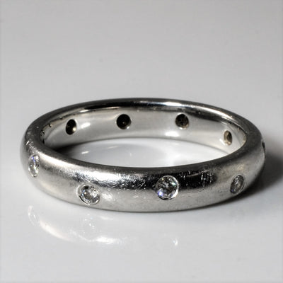 Flush Set Diamond Platinum Band | 0.22ctw | SZ 8.25 |