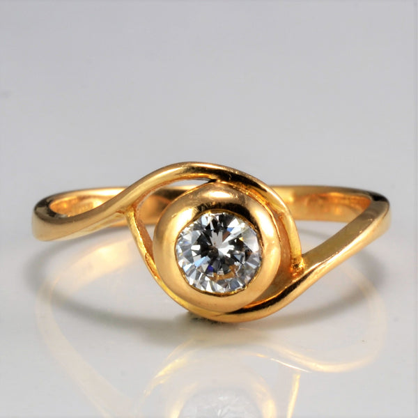 Bezel Set Solitaire Diamond Ring | 0.30 ct, SZ 5.75 |
