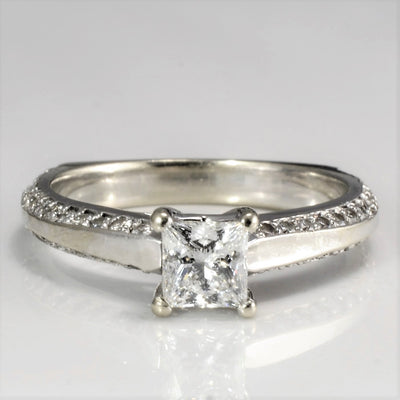 Solitaire with Accents Diamond Engagement Ring | 0.86 ctw, SZ 6.25 |