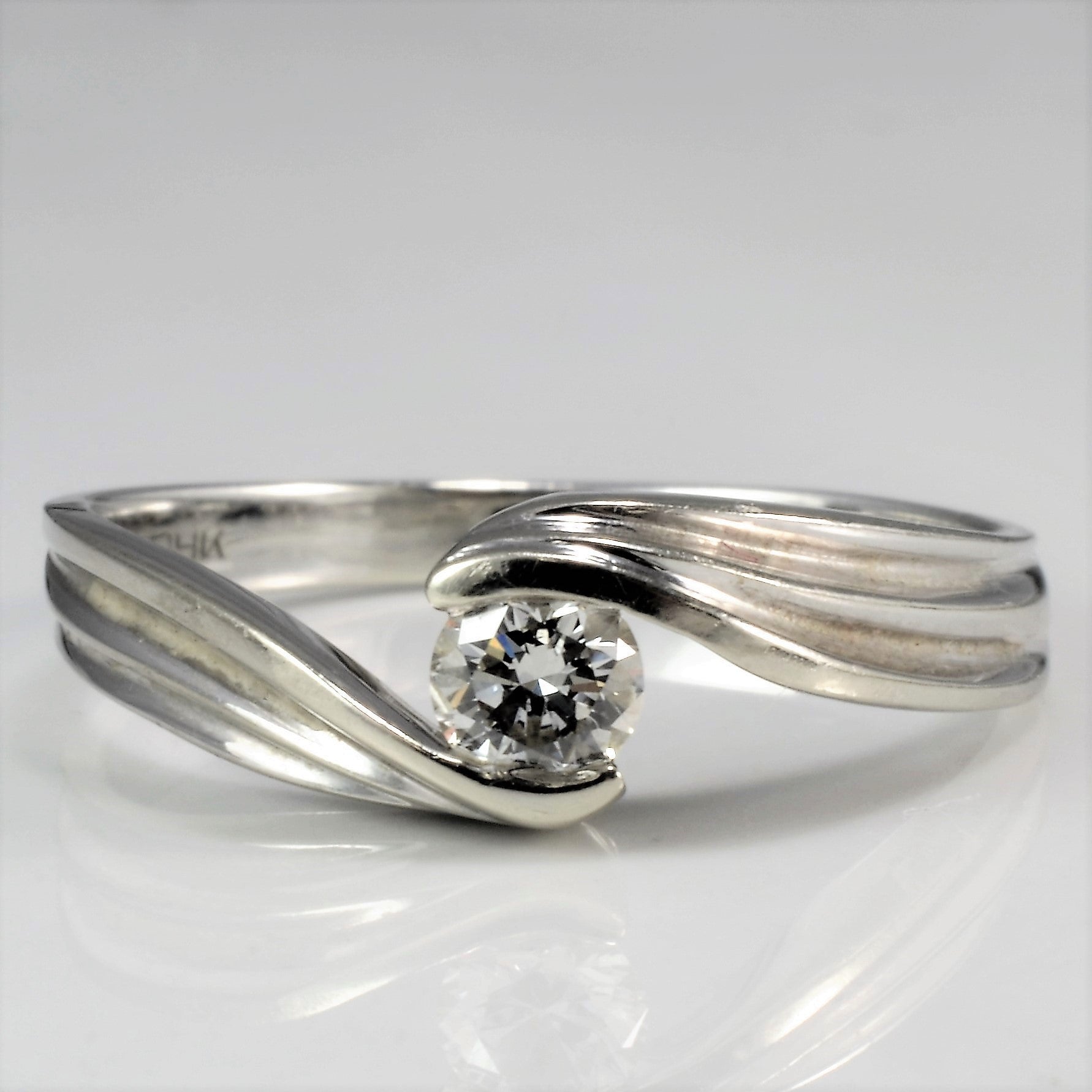 Solitaire Diamond Bypass Ring | 0.20 ct, SZ 7.75 |