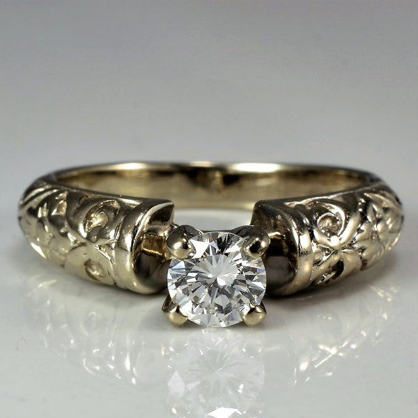 Detailed Band Solitaire Engagement Ring | 0.40 ct, SZ 5.75 |