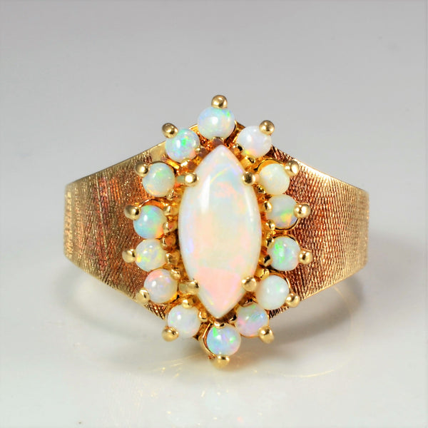 'Birks' Marquise Cluster Opal Ring | SZ 7 |