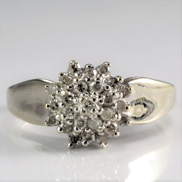 White Gold Diamond Cluster Ring | 0.25 ctw, SZ 4.25 |